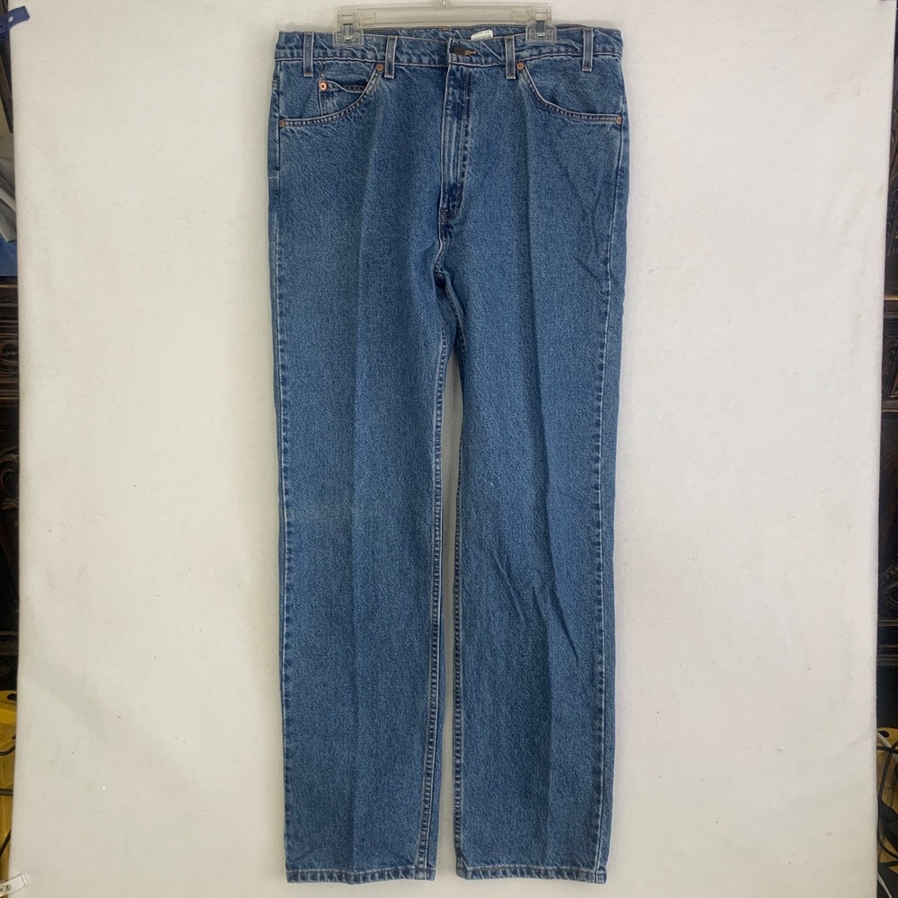 Vintage Levis 505 Orange Tab Jeans Mens 38x34 Blue 90s‎ Regular Fit Straight Leg
